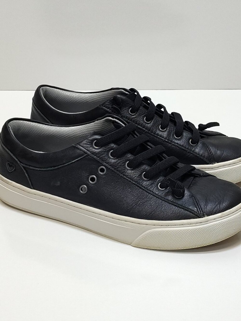Nurse Mates Align Fenton Womens Black Leather Sneakers Comfort Shoes Size 9M VGC